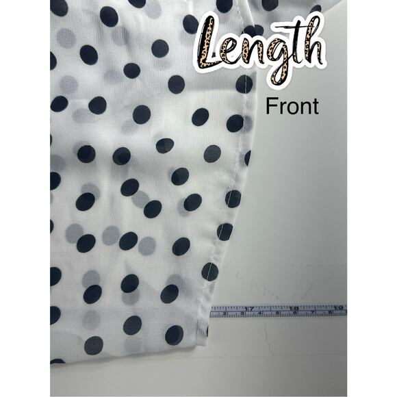 Triple Cherry Polka Dot Sleeveless High Low Dress White Black Casual Small - Picture 11 of 11